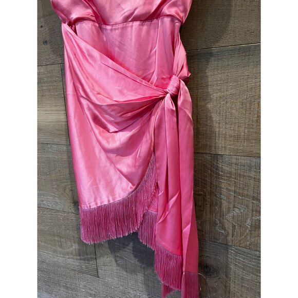Cinq a Sept Octavia pink fringe Dress in Flamingo size 2 - Picture 5 of 11